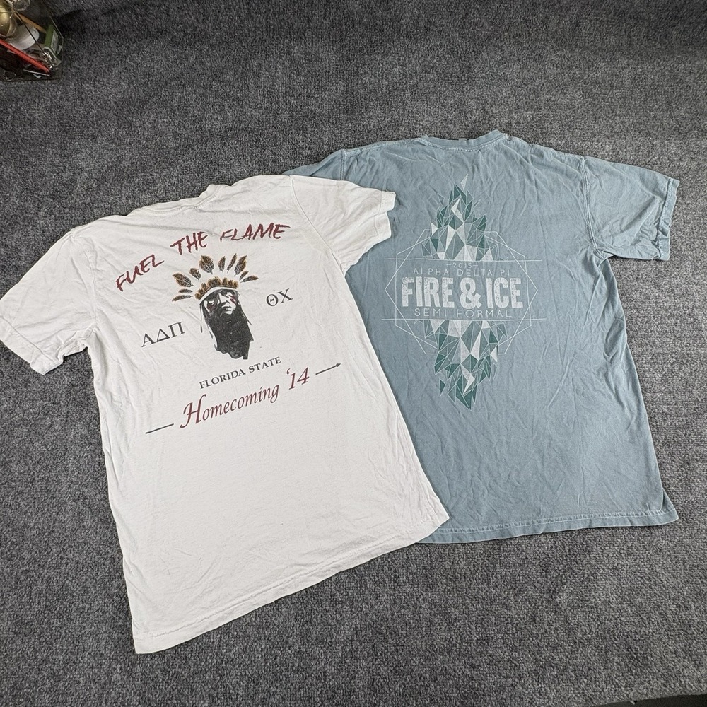 Alpha Delta Pi ADPi Graphic T Shirt Lot‎ 2 Women S M College Greek Life FSU